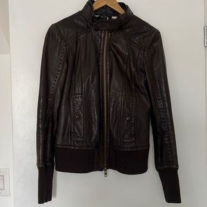 Brown Mackage leather bomber, size small